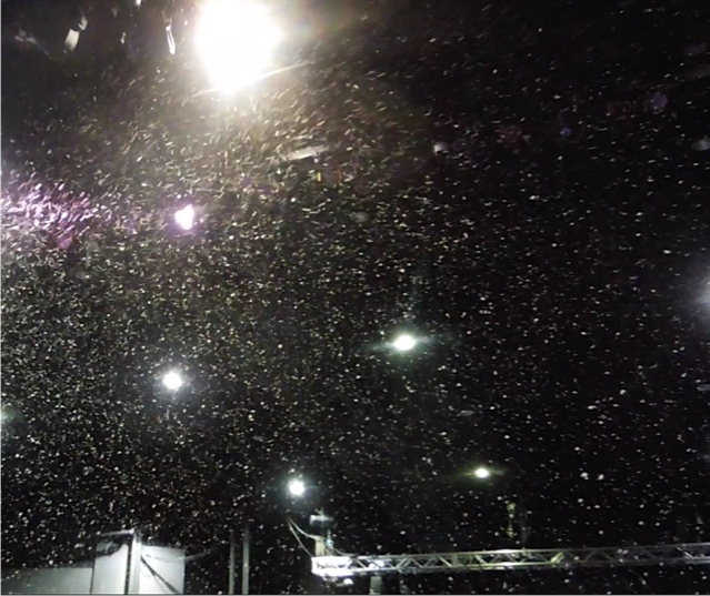 fake snow machines at Disney Frozen show